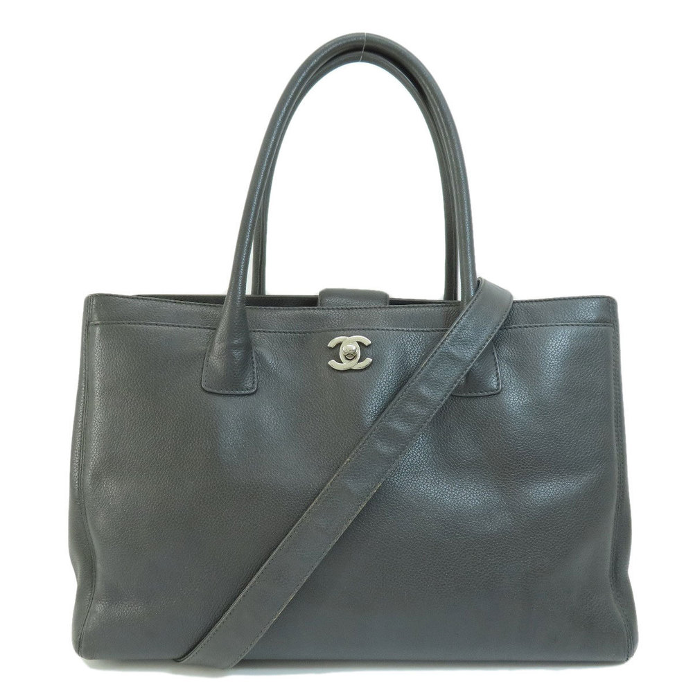 Chanel Cocomark 2way Tote Bag Caviar Skin Gray